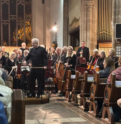 Bel leads Cello section - Waveney Sinfonia, St Margaret's Church, Lowestoft 03-05-25