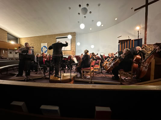 Bel on first Cello for Waveney Sinfonia Jan 2024