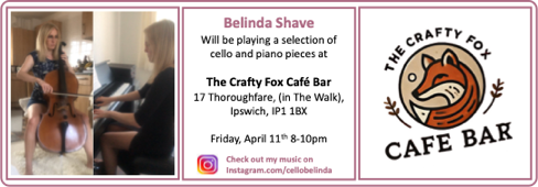 Bel at the Crafty Fox Cafe Bar Flyer