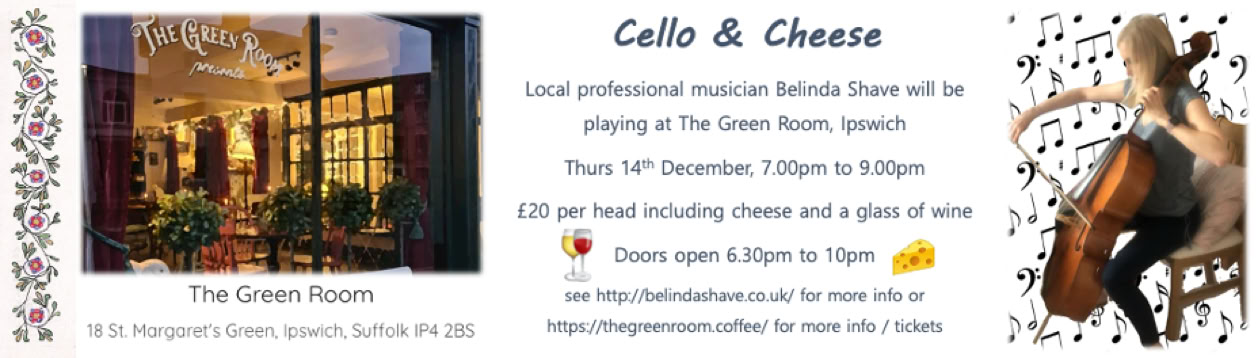 Flier for Cello & Cheese at The Green Room